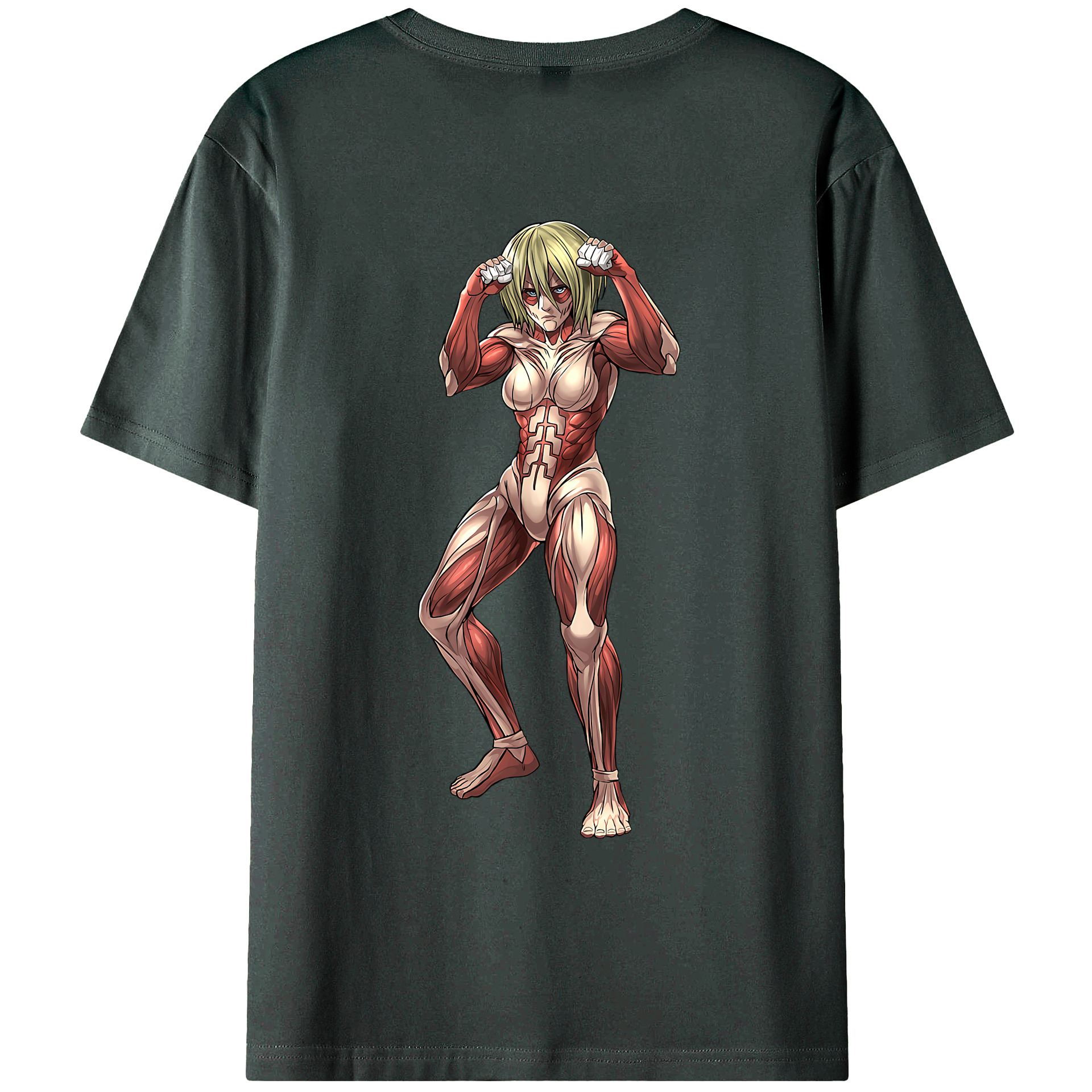 （画像用） 進撃の巨人 Attack on Titan 綿100％ メンズ半袖Tシャツ（バックプリント） 通気性